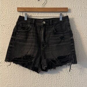 Black Distressed Denim Women’s Shorts